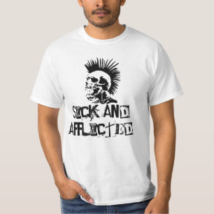Camiseta doente e afligido