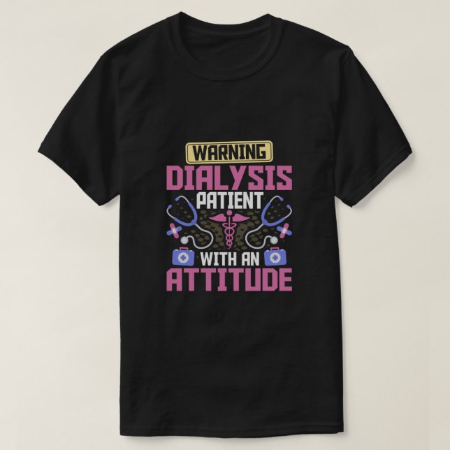 Camiseta Doente em diálise com atitude Rim (Frente do Design)
