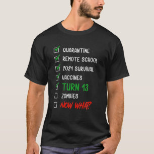 Camiseta Doentes Engraçados 13 de Quarentena de Aniversár