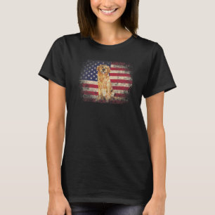 Camiseta Dog 4th Of July American Flag Usa Golden Retriever
