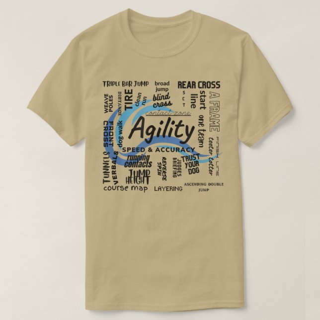 Camiseta Dog Agility Word Cloud  Gear  (Frente do Design)