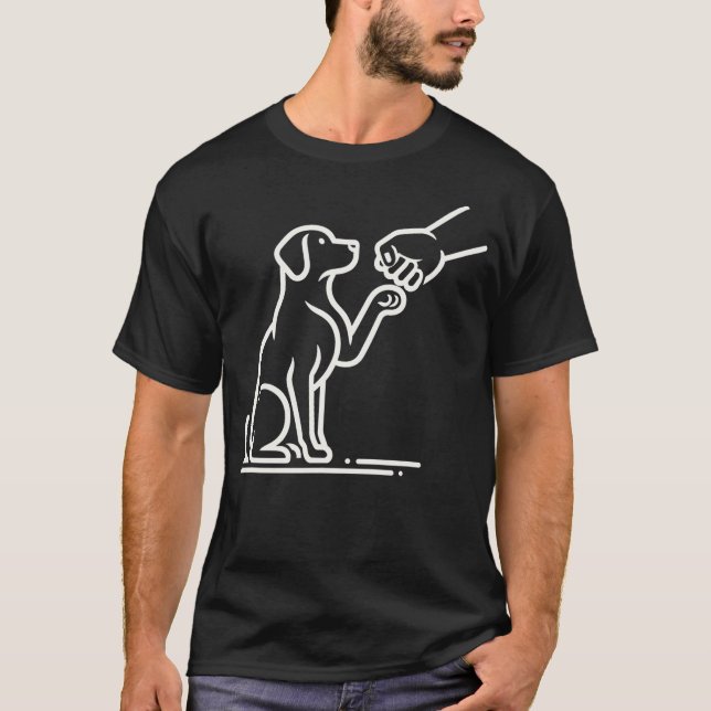 Camiseta Dog And People Punch Hand Dog Friendship Fist Bump (Frente)