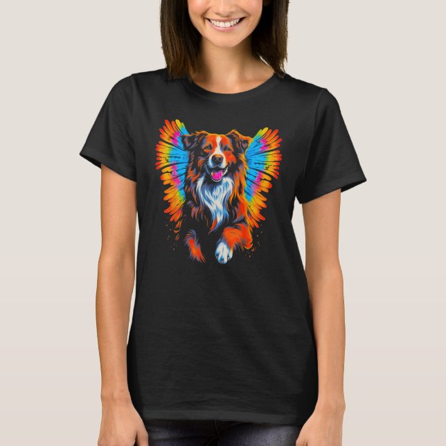 Camiseta Dog Australian Shepherd Angel Wings (Frente)