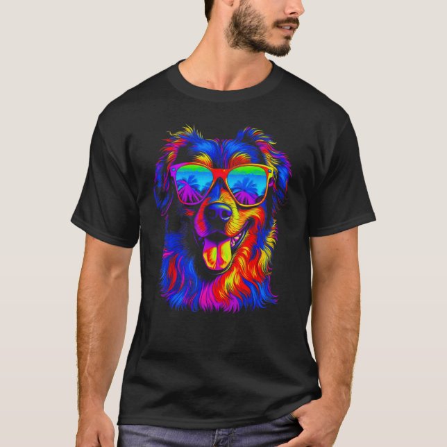 Camiseta Dog Australian Shepherd Summer Party (Frente)