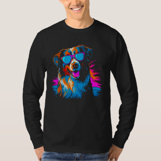 Camiseta Dog Australian Shepherd Sunglasses Summer Vacation