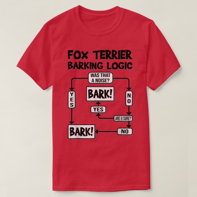 Camiseta Dog Barking Logic, presente engraçado para cães, E (Frente do Design)