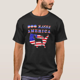 Camiseta Dog Bless America Patriotic Usa Flag Acd 4 de julh