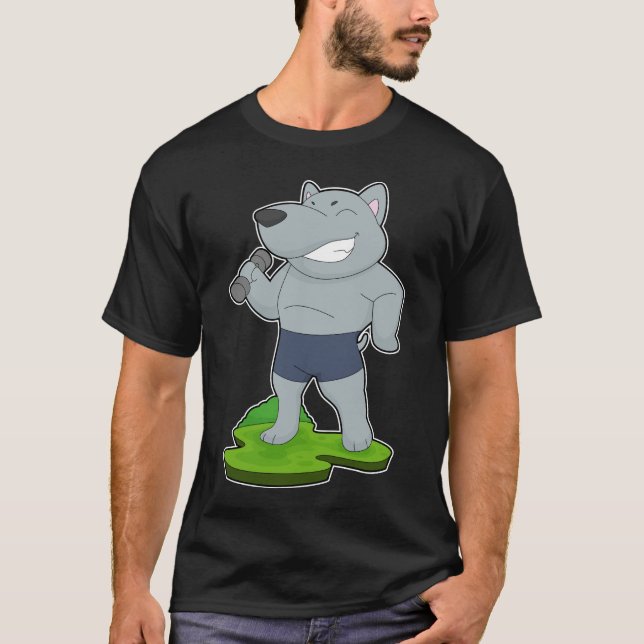 Camiseta Dog Bodybuilder Dumbbell Bodybuilding (Frente)
