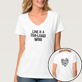 Camiseta Dog Cat Paw Prints Heart Valentine's Day Love