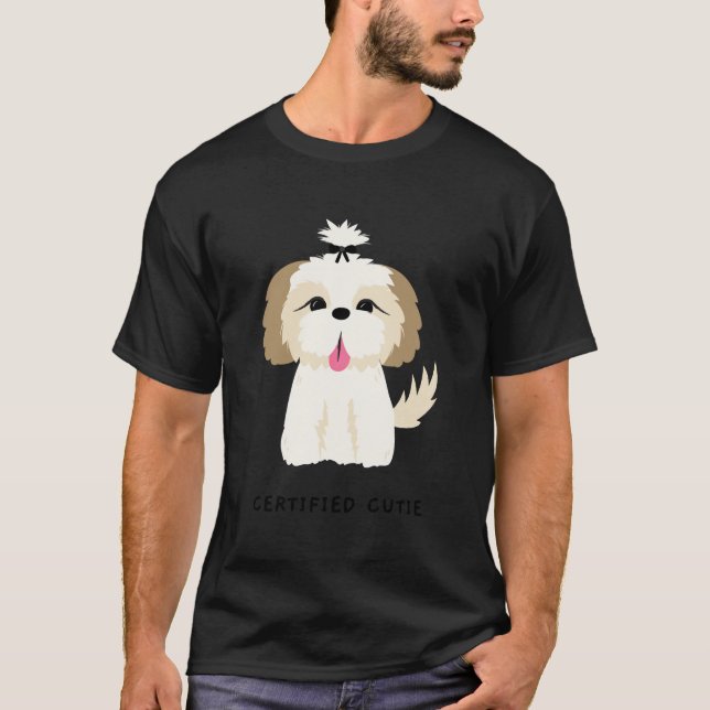 Camiseta Dog Certified Shih Tzu Cutie      (Frente)