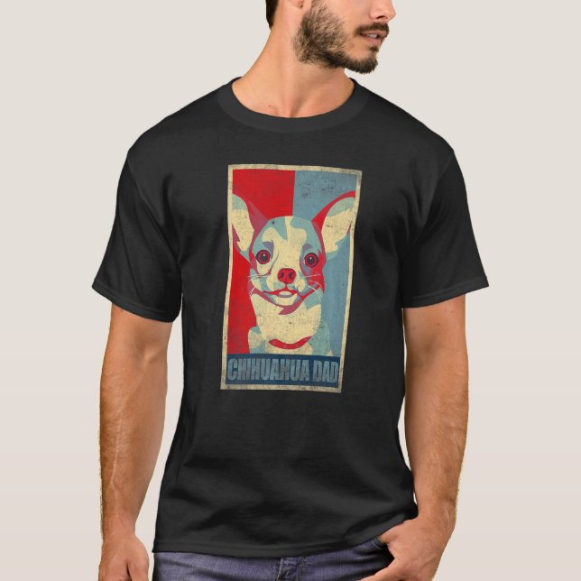 Camiseta Dog  Chihuahua Dad Animal Fathers Day Cute Chihuah (Frente)