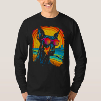 Camiseta Dog Cool Doberman Pinscher Sunglasses