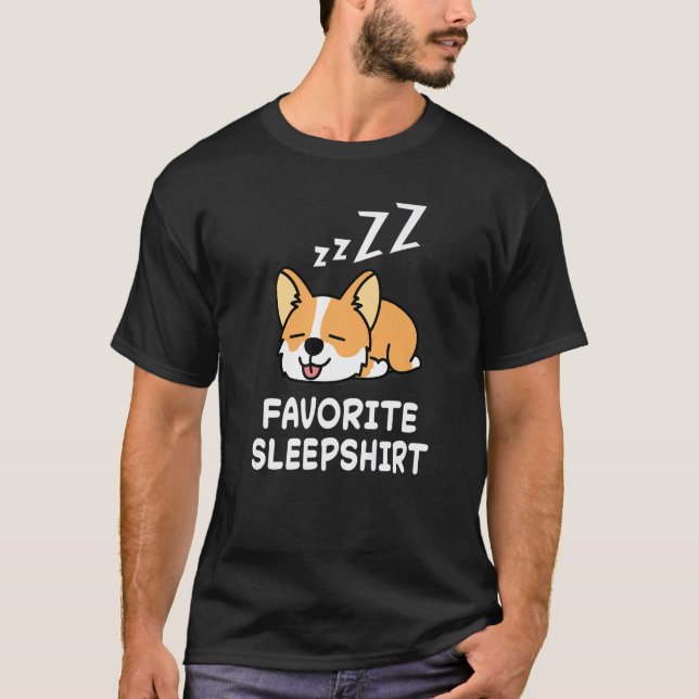Camiseta Dog Corgi Dogs Nap Sleeping Sleep Pajama Pajamas N (Frente)