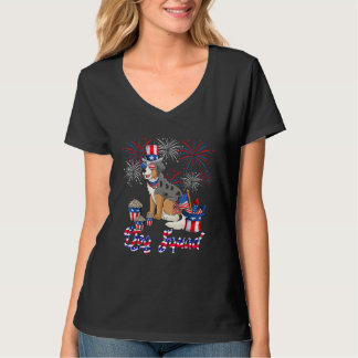Camiseta Dog Cute Squad 4th July Australian Shepherd Sungla