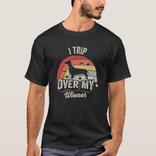 Camiseta Dog Dachshund Vintage Retro I Trip Over My Wiene