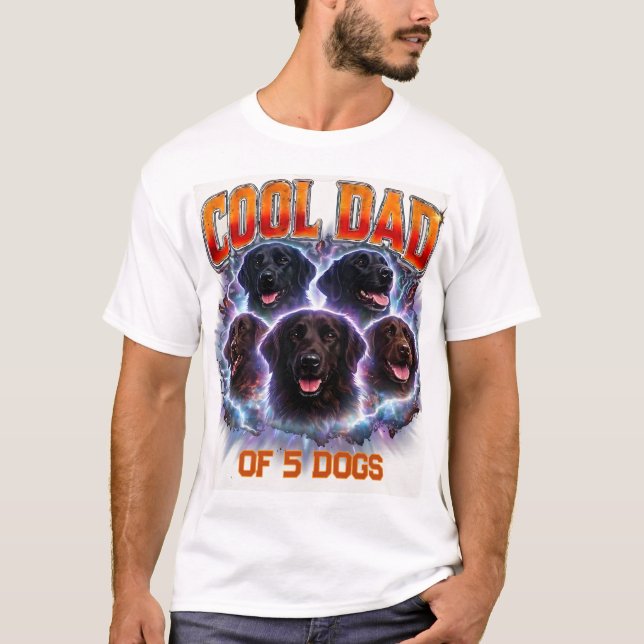 Camiseta Dog Dad Portrait Personalized Number Custom Design (Frente)