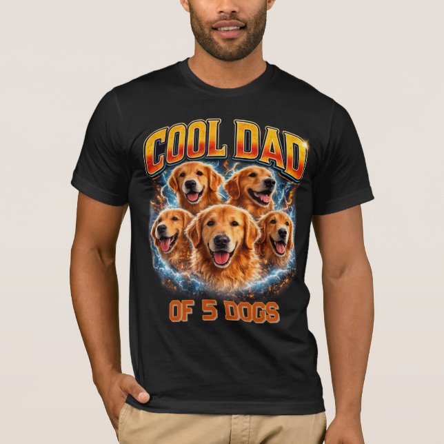 Camiseta Dog Dad Portrait Personalized Number Custom Design (Frente)