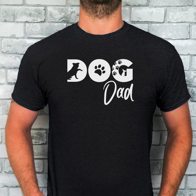 Camiseta Dog Dad - Silhueta de cachorro, pegadas (Criador carregado)