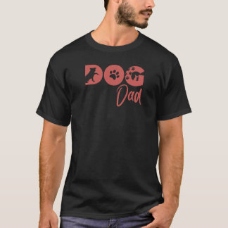 Camiseta Dog Dad - Silhueta de cachorro vermelho r