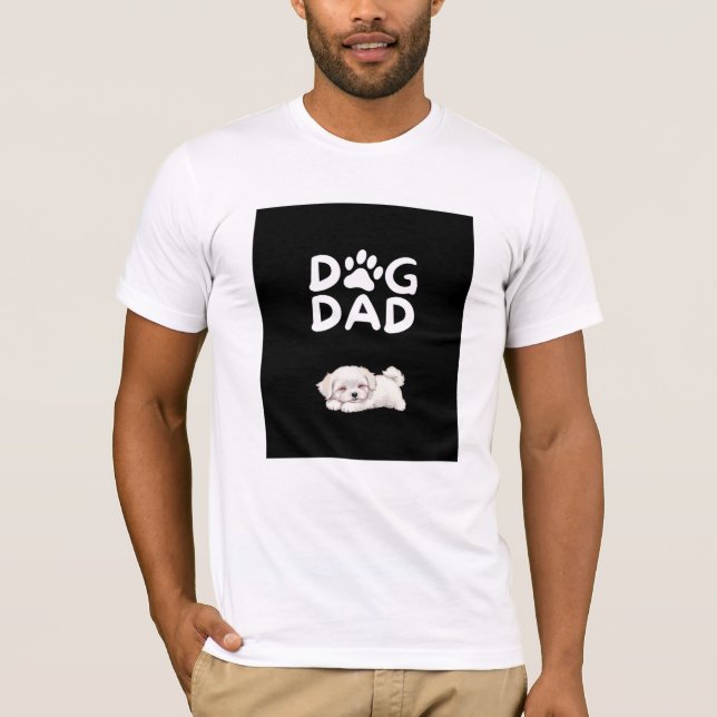 Camiseta  Dog Dad T-shirt | Funny Pet Lover Tee  (Frente)