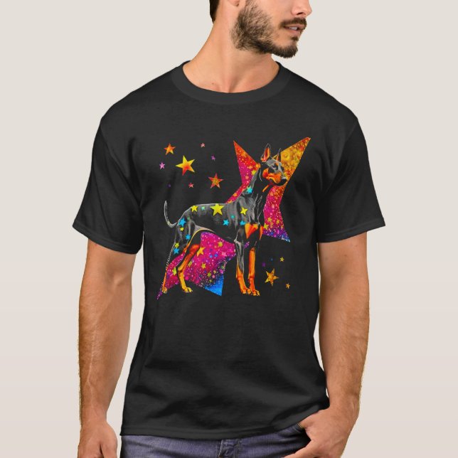 Camiseta Dog Doberman Pinscher Space Astrophysics (Frente)