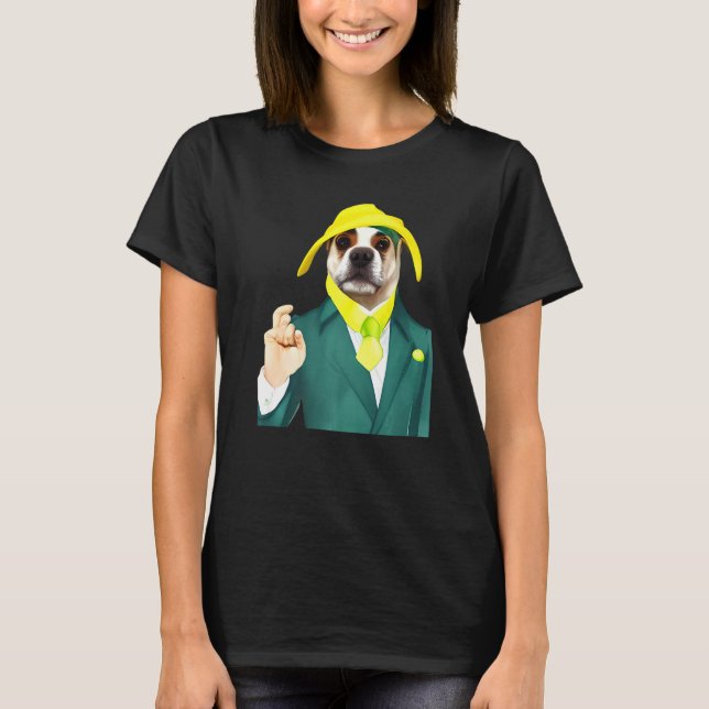 Camiseta Dog  dog wearing green yellow eyes (Frente)
