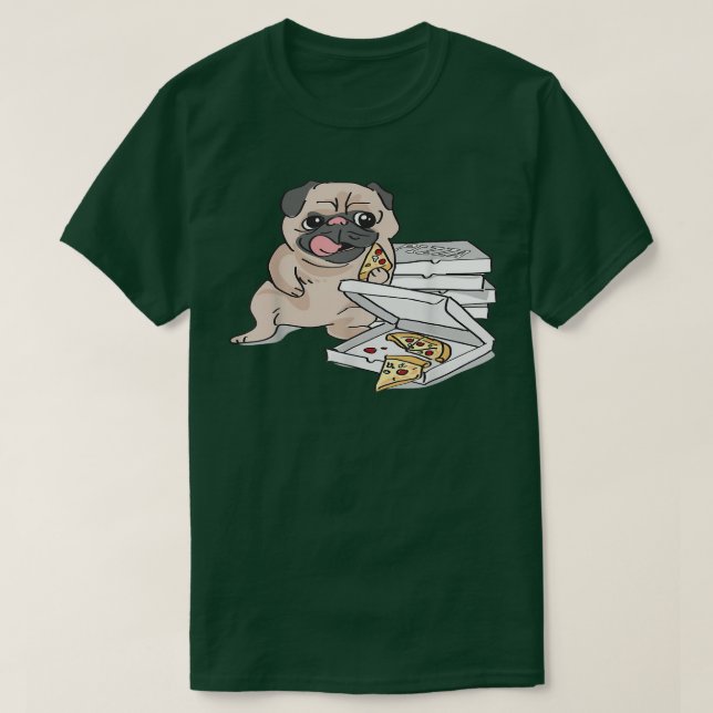 Camiseta Dog Eating A Pizza  (Frente do Design)