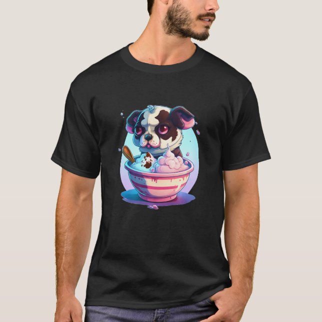 Camiseta dog eating ice cream Dessert Sundae Sprinkle Premi (Frente)