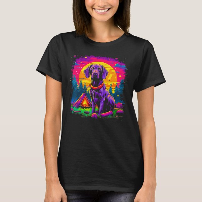 Camiseta Dog German Shorthaired Pointer Camping Nature (Frente)