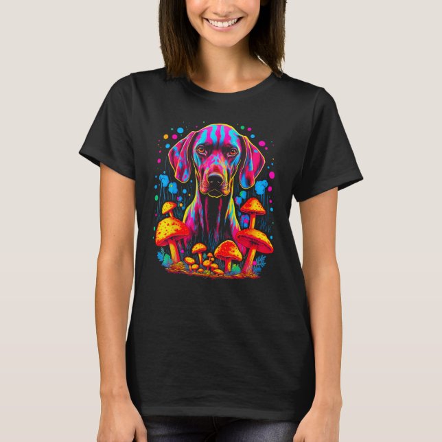 Camiseta Dog German Shorthaired Pointer Psychedelic Mushroo (Frente)