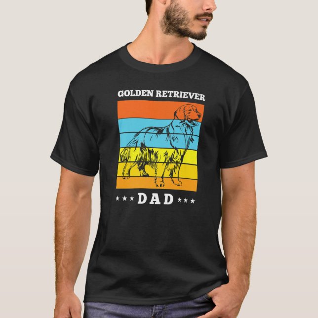 Camiseta Dog  Golden Retriever Dad Retro (Frente)