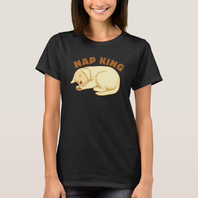 Camiseta Dog Golden Retriever Nap Sleeping Sleep Pajama Nig (Frente)