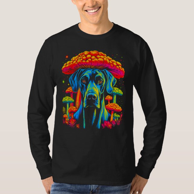 Camiseta Dog Great Dane Psychedelic Mushroom (Frente)