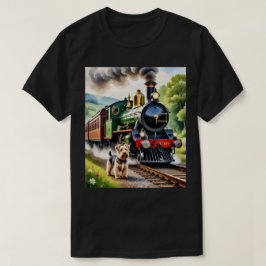 Camiseta Dog Greeting steam train