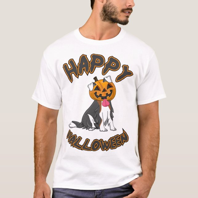 Camiseta Dog Halloween T ShirtHappy Halloween Dog T Shirt (Frente)