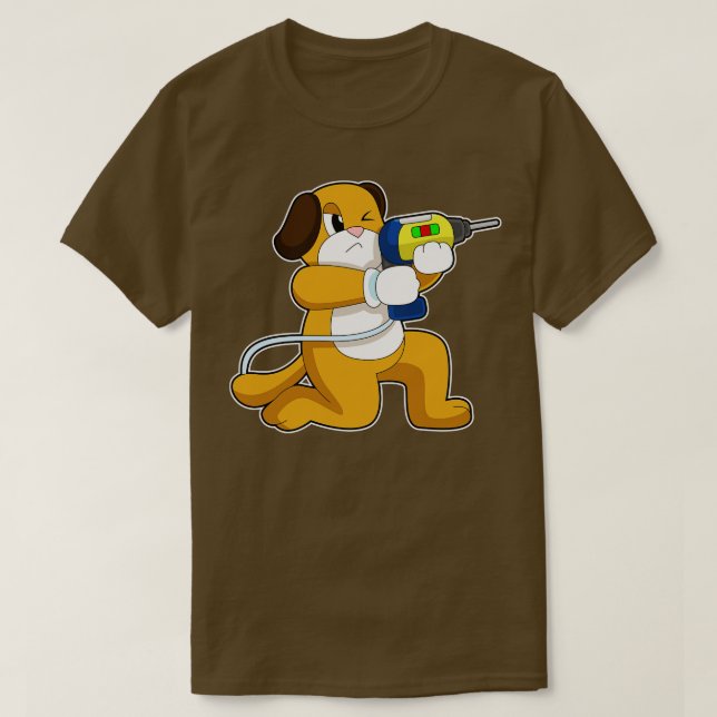 Camiseta Dog Handyman Drill (Frente do Design)