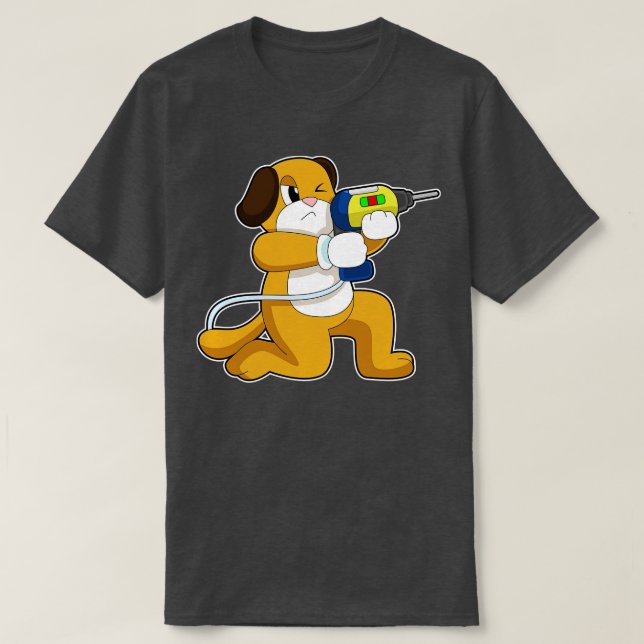 Camiseta Dog Handyman Drill (Frente do Design)