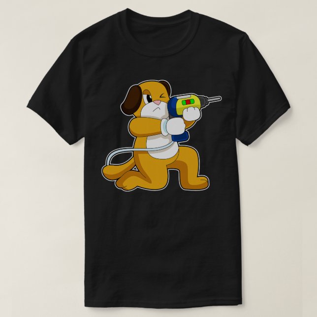 Camiseta Dog Handyman Drill (Frente do Design)