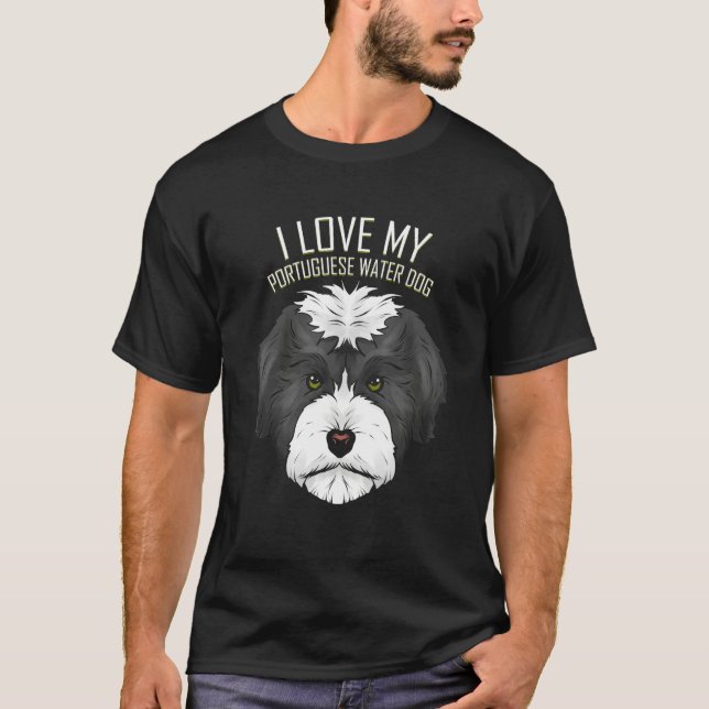 Camiseta Dog     I Love My Portuguese Water Dog (Frente)