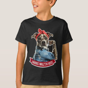 Camiseta Dog Lady Kamala Harris Tim Walz Votação
