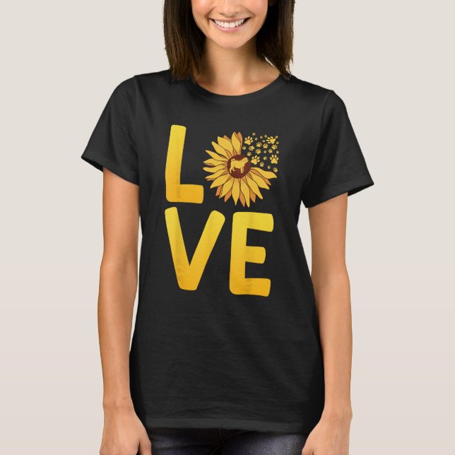 Camiseta Dog LOVE Spring Fan Dog  Doggie Sunflower Dog Mom (Frente)
