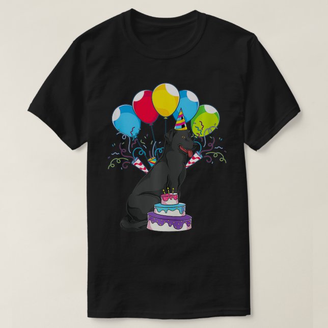 Camiseta Dog Lover Black Labrador Birthday Party Pet Owner  (Frente do Design)