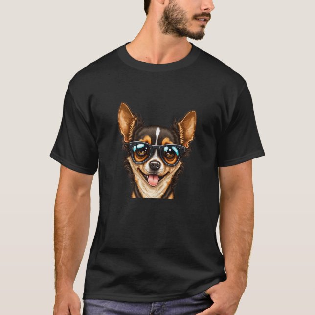 Camiseta Dog Lover Chihuahua Mom & Chiwawa Dad Premium (Frente)