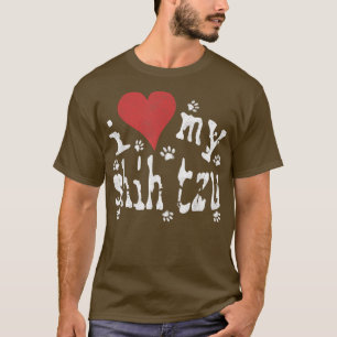 Camiseta Dog Lover Gift , Incrível Noveldade Eu Amo Meu Shi