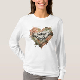 Camiseta Dog Lover Human Animal Bond Watercolor Heart