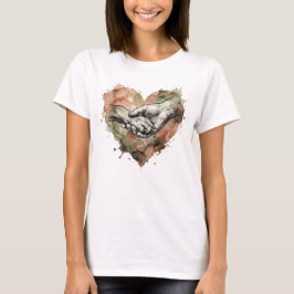 Camiseta Dog Lover Human Animal Bond Watercolor Heart