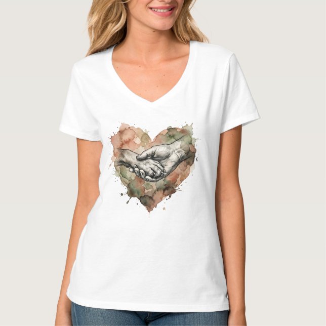 Camiseta Dog Lover Human Animal Bond Watercolor Heart (Frente)