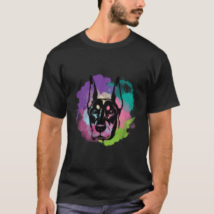 Camiseta Dog Lover I Splash Art Doberman Pinscher