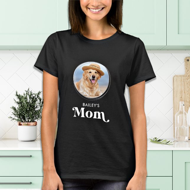Camiseta Dog Lover MOM Personalized Cute Puppy Pet Photo (Criador carregado)
