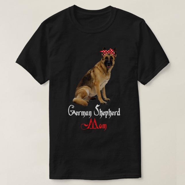 Camiseta Dog Mama Puppy Mom German Shepherd  (Frente do Design)